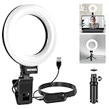 NEEWER Basics 5' Ringlicht mit Klemme und Mini Stativ, 10W 3000k-6000K Dimmbares...