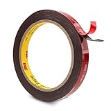 3M Doppelseitiges Klebeband Montageband 12.5mm x 4.7m Schwarz 1 Rollen 0.6mm...