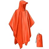 IBOPUXIU Regenponcho Herren, Atmungsaktiver Wiederverwendbar Regen Poncho...