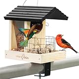 MIXXIDEA hölzerne Deck Vogelfutterspender für Geländer, Balkon Deck...