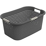 Rotho Country Wäschekorb 40l, Kunststoff (PP) BPA-frei, anthrazit, 40l (58.0 x...