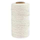 jijAcraft 100M Bäcker Bindfäden, Beige Baumwollschnur 2mm, Baumwoll-Garn zum...