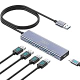 USB Hub 3.0, TSUPY USB 3.0 Hub Aluminium 120cm Verlängerungskabel mit 4 USB...