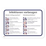 Anleitung zur Vorbeugung von Infektionen I 20 x 15 cm I Hinweis-Aufkleber...