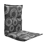 Spetebo Universal Niedriglehner Polster Auflage 100 x 50 cm - Kreise grau -...