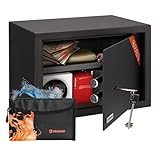 Brihard Familien Safe mit Doppelbartschloss - 25x35x25 cm Sicherheits-Tresor mit...
