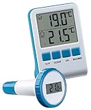 infactory Pool Thermometer Funk: Digitales Teich- und Poolthermometer mit...