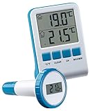 FreeTec Digitales Teich- und Poolthermometer mit LCD-Funk-Empfänger, IPX8