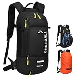 ONETOALL Fahrradrucksack klein mit Regenschutz und Helmnetz, MTB Rucksack 10L...