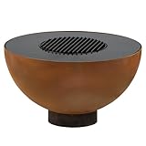 BBQ-Toro Feuerschale mit Grill Ø 60 cm | Rostoptik | Feuerplattengrill, Outdoor...