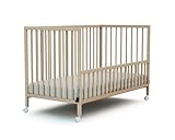 WEBABY - Babybett Beistellbett Holz 60x120 cm Buche Natur LIO| Kinderbett...