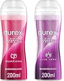 Durex Gleitgel 2-in-1 Massage Gel – Wasserbasiertes Gleitmittel für sinnliche...