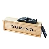 Chinchilla® klassisches Spiel Domino im Holz-Schiebedeckelkasten | 28...