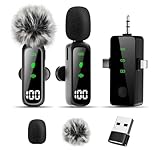 Bayanbulu Drahtloses Lavalier-Mikrofon für iPhone, iPad, Android, Kamera, PC...