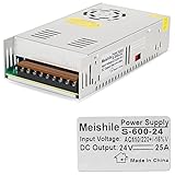 MEISHILE Netzteil DC 24V 25A 600W Trafo Schalternetzteil 230V AC auf DC Netzteil...