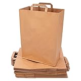 verpacking Papiertragetaschen mit Flachhenkel 45 x 32 x 16 cm Braun -...