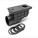 Waagerechter Regensinkkasten schwarz mit Gitter Ø 110 mm - 171 mm Einbautiefe...
