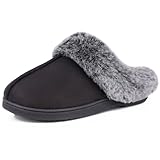 HomeTop Damen Microsuede Hausschuhe Warm Klassische Langlebige Rutschfest...