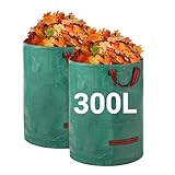 Velway Gartensack 2x300L Gartenabfallsack Laubsack - Stabil Selbststehend mit 4...