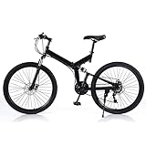 Klappfahrrad Erwachsene 26 Zoll Mountainbike Camping Schwarz Lastgewicht 150kg...