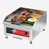 CROSSON Profi Gastro Grillplatte Elektrisch mit halb glatter und halb gerillter...