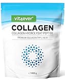 Collagen Pulver 1000 g - 100% bioaktives Kollagen Hydrolysat Peptide - Kollagen...