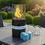 TOM Innovation XXL Gas Tischkamin - 12 Stunden Brenndauer für Indoor & Outdoor...