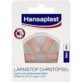 Hansaplast Lärmstopp Ohrstöpsel (6 Stück), sanfter Gehörschutz ideal zum...