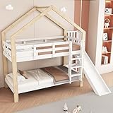 FEZTOY Kinderbett Baumhaus 90 x 200 cm mit Rutsche & Leiter — Etagenbett für...
