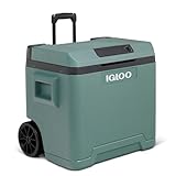 IGLOO elektrische Kühlbox IE42 mit Telekop-Griff und Rollen für Auto und...