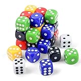 22mm Standard Spielewürfel Bunt für Tischkartenspiele,D6 Bunt Standardwürfel...