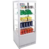 ZORRO - Kühlvitrine weiß Kuchenvitrine Gastro - 100 Liter - R600A - 4-Seitig...