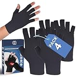 Podcase 4er-Set Arthrose Handschuhe ohne Finger für Damen und Herren –...