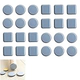 24 Stück Möbelgleiter, Teflongleiter, PTFE Teflon Quadrat Selbstklebende...