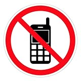Aufkleber Verbotszeichen 'Handy/Smartphone verboten' Schild Folie selbstklebend...