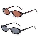 IWTBNOA 2 Stück Vintage Oval Sonnenbrille, Sonnenbrille Damen, 90er Retro...