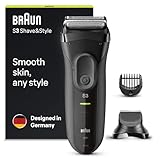 Braun Series 3 Rasierer Herren, 3-in-1 Elektrorasierer, Barttrimmer mit 5...