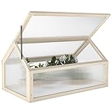 Outsunny Frühbeet aus Holz, Mini Gewächshaus 90 x 52 x 49,5 cm, Treibhaus mit...