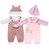 ZWOOS Puppenkleidung für Babypuppen 35-43 cm, süßes Outfit mit Hut kompatibel...