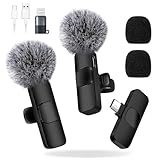 ChicSolis Kabelloses Lavalier Mikrofon Wireless Mini: 2 Plug-Play Lavalier...