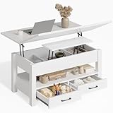 Rolanstar Höhenverstellbarer Couchtisch mit 2 Schubladen, 100 x 50 cm...