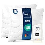 LILENO HOME Kopfkissen 80x80 cm [2er Set] MEDIUM mit 850g Kissen-Füllung - Bett...