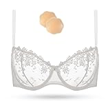 Wingslove Damen Blumen Spitzen BH Floraler Bügel-BH Soft Unlined Bralette Lace...