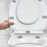 CUQOO Ovaler WC-Sitz mit Absenkautomatik – Schnellverschluss WC-Sitz –...