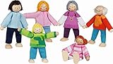 Goki Biegepuppen Moderne Familie: H= 9-11 cm, Holz und Textil, 6 Teile, per Set