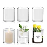 6 Stück Glasvase 10 × 8.5cm, Vase Glas für Tischdeko, Multifunktionale Vasen...