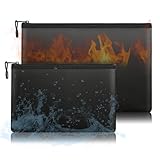 Feuerfeste Dokumententasche 2er Set | Wasserabweisend und Feuersicher für A4...