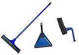 V7 Set Universalbesen Besen, Handfeger & Kehrblech blau
