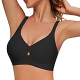 Quttlzze Push Up Bügelloser BH Damen Ohne Bügel Große Brüste V-Ausschnitt...
