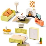 Giant bean Puppenhaus Möbel Holz Set, Holz und Kunststoff Schlafzimmer und...